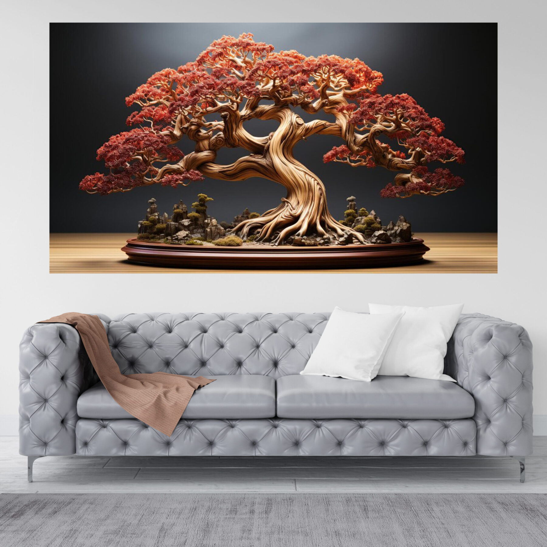 Tree paintings canvas wall art large size for living room decor. Large painting for wall. (36 Inch x 24Inch, )